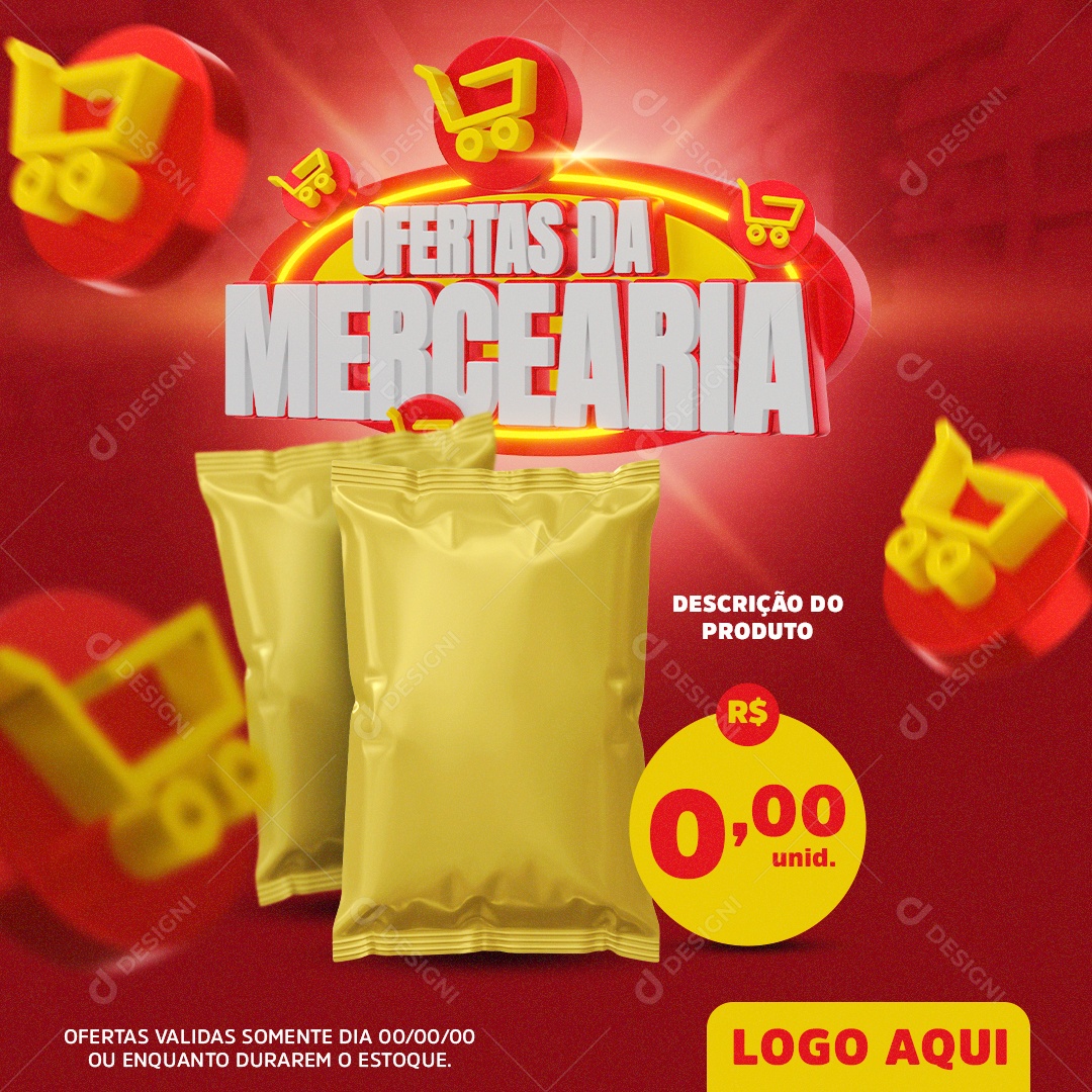 Oferta da Mercearia Supermercado Social Media PSD Editável