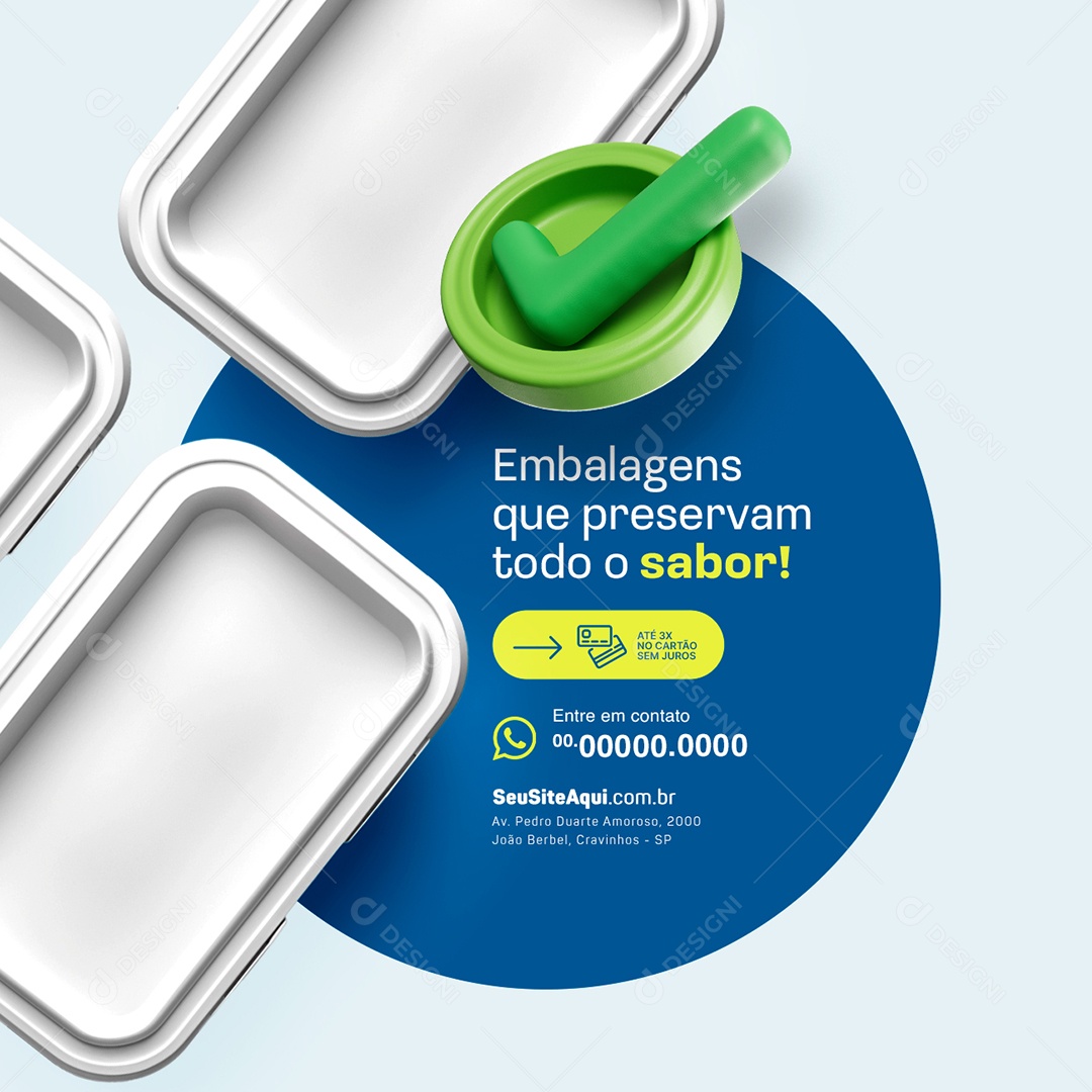 Embalagens que Preservam Todo o Sabor Social Media PSD Editável