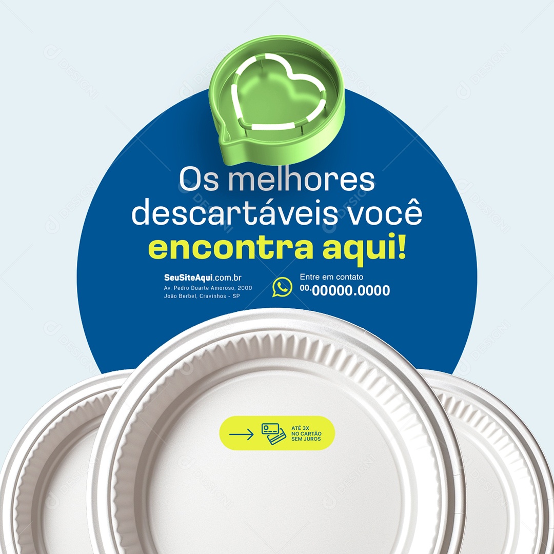 Embalagens Os Melhores Descartáveis Você Encontra Aqui Social Media PSD Editável