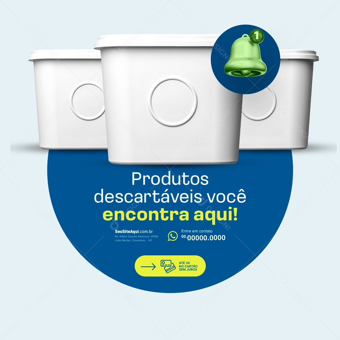 Embalagens Produtos Descartáveis Você Encontra Aqui Social Media PSD Editável