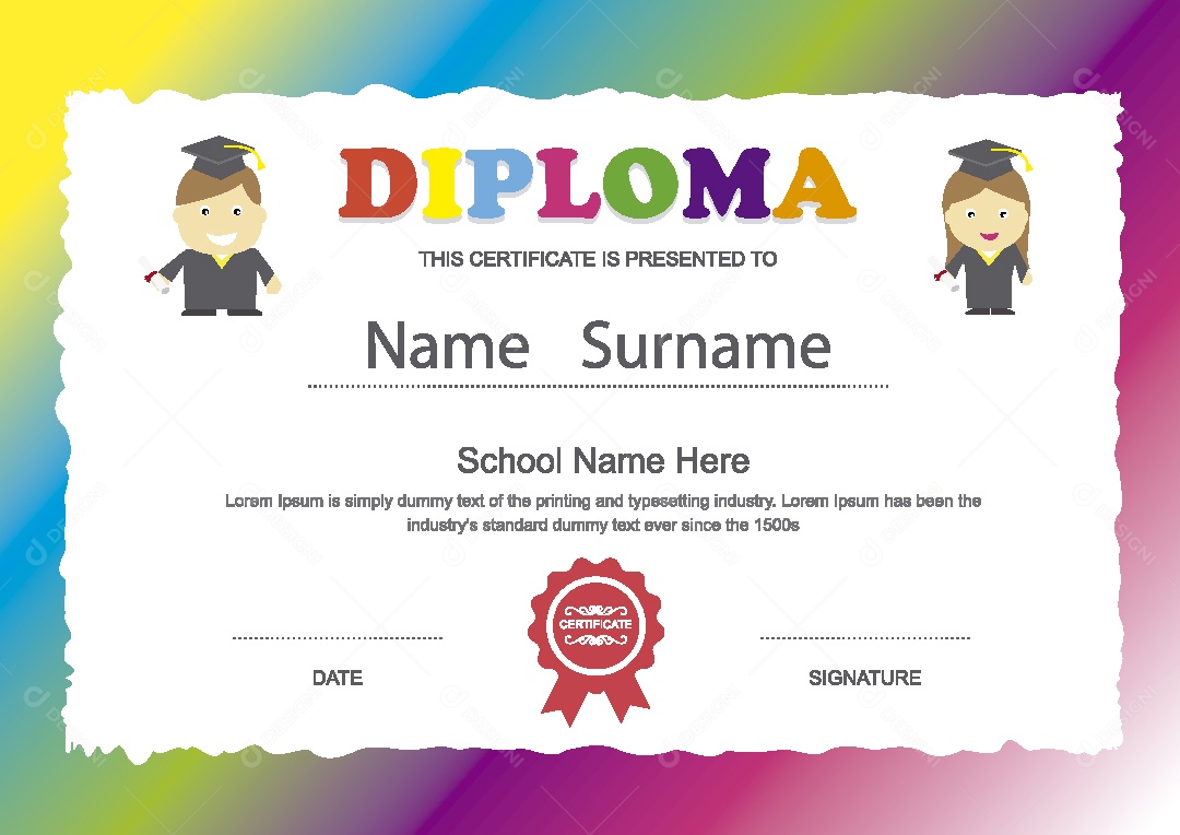 Modelo De Certificado Vetor EPS Editável