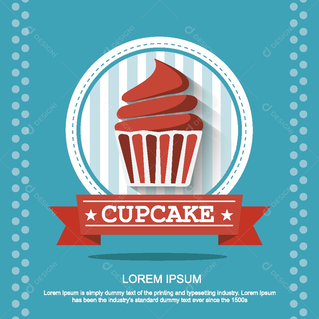 Banner de Cupcake Ilustração Vetor EPS