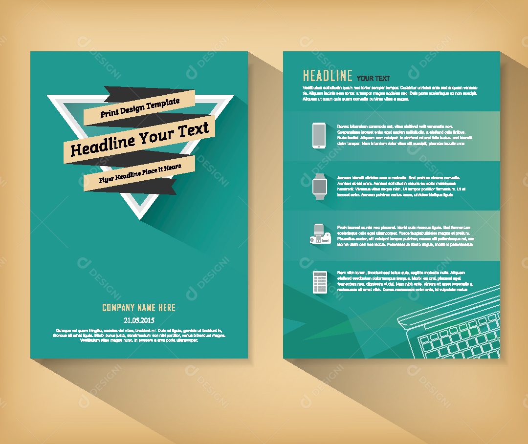 Modelo de Folheto Empresarial Vetor EPS Editável