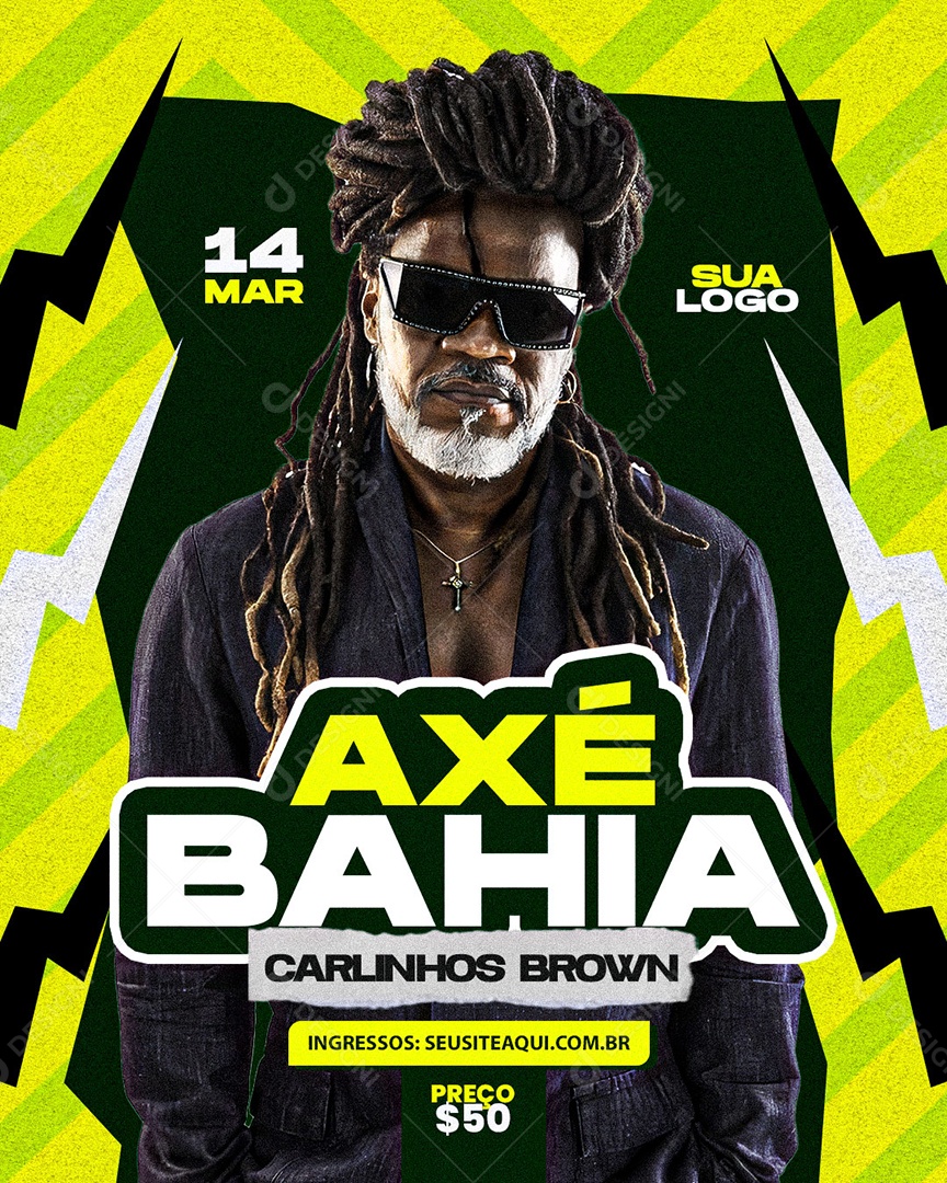 Flyer Para Eventos de Axé Social Media PSD Editável