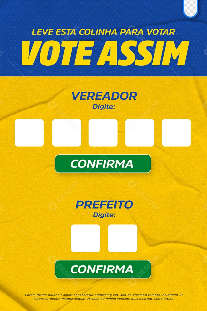 Leve esta Colinha para Votar Social Media PSD Editável
