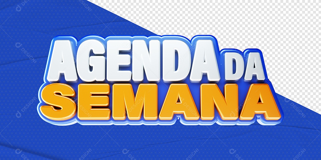 Agenda da Semana Selo 3D para Composição PSD