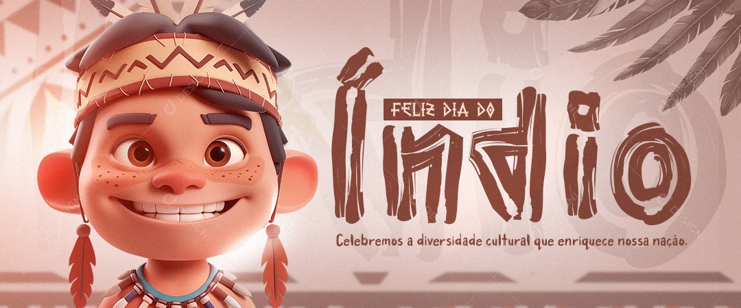 Banner Feliz Dia do Índio 19 de Abril Social Media PSD Editável