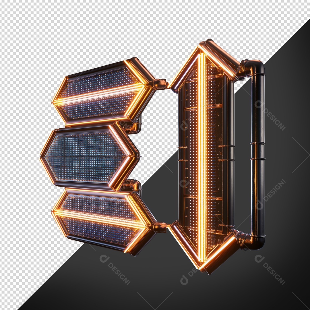Elemento 3D Base de Metal para Shows com Luz de Led para Composição PSD
