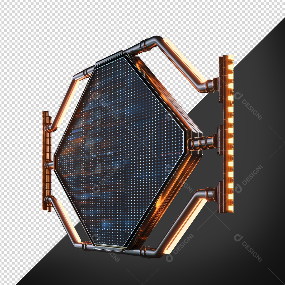 Elemento 3D Base de Metal para Shows com Luz de Led para Composição PSD