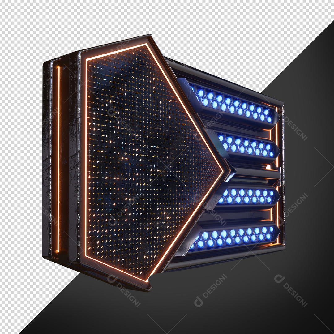 Elemento 3D Base de Metal para Shows com Luzes de Led para Composição PSD