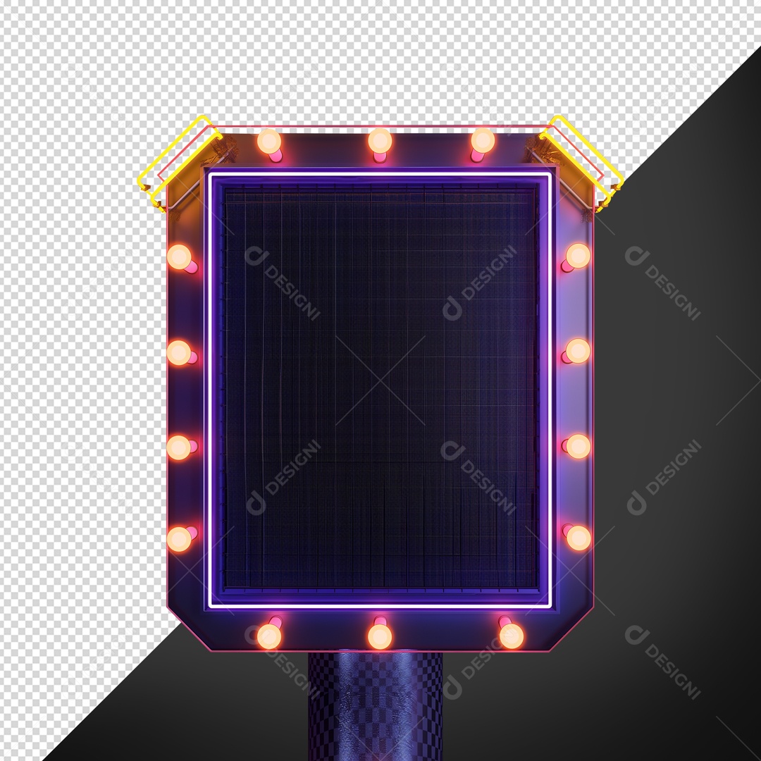 Elemento 3D Base de Metal para Shows com Luz de Led para Composição PSD