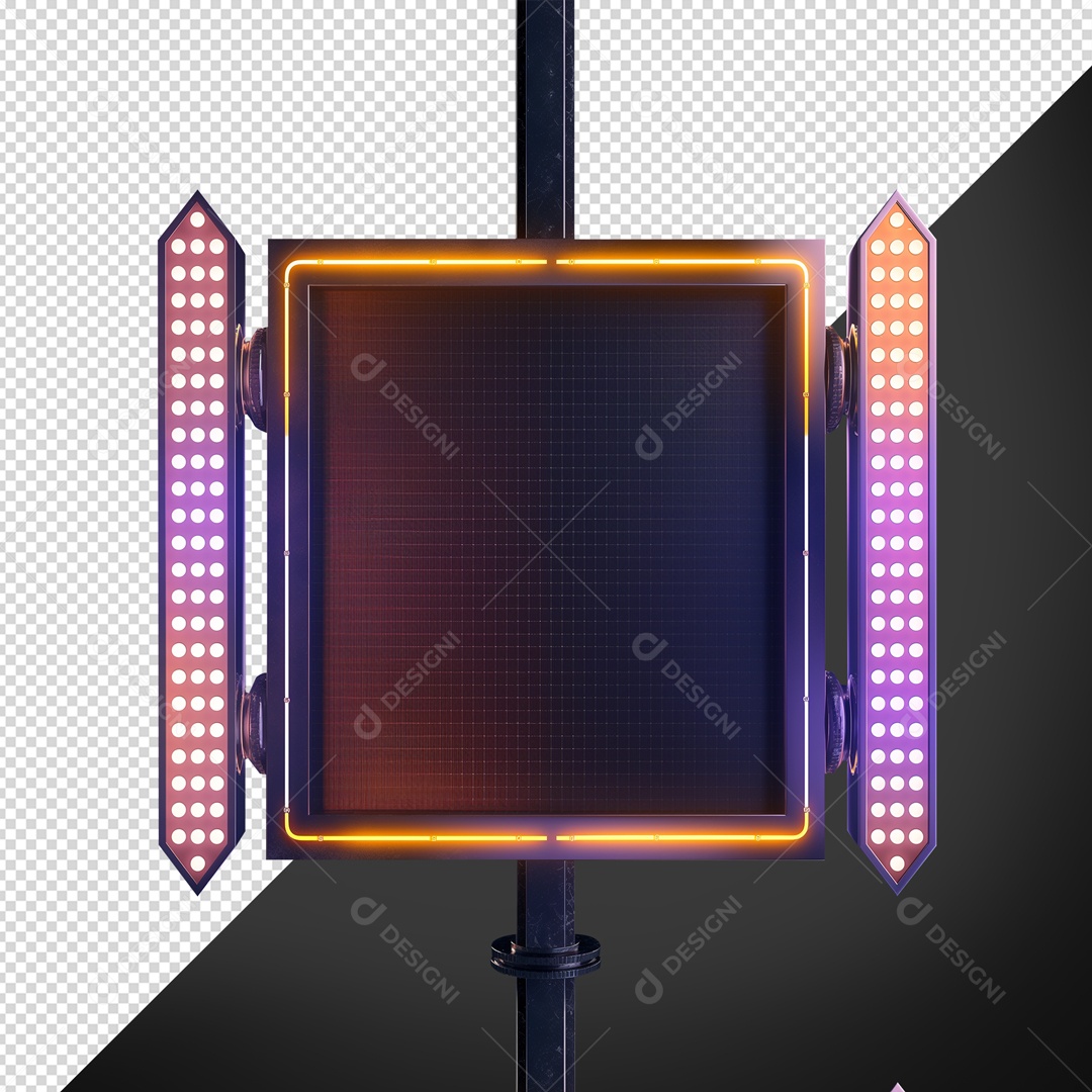 Elemento 3D Base de Metal para Shows com Luz de Led para Composição PSD