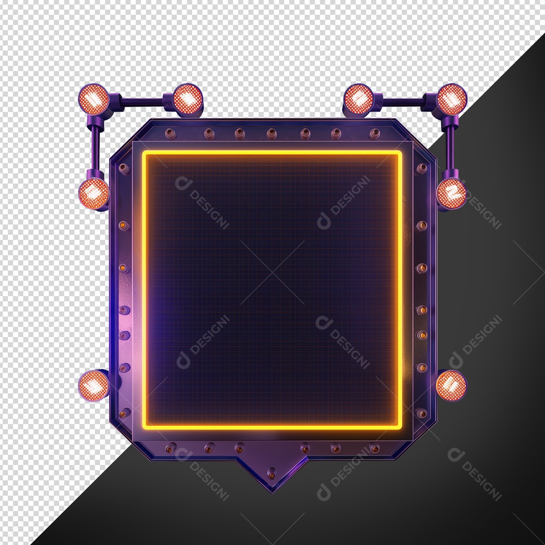 Elemento 3D Base de Metal para Shows com Luz de Led para Composição PSD