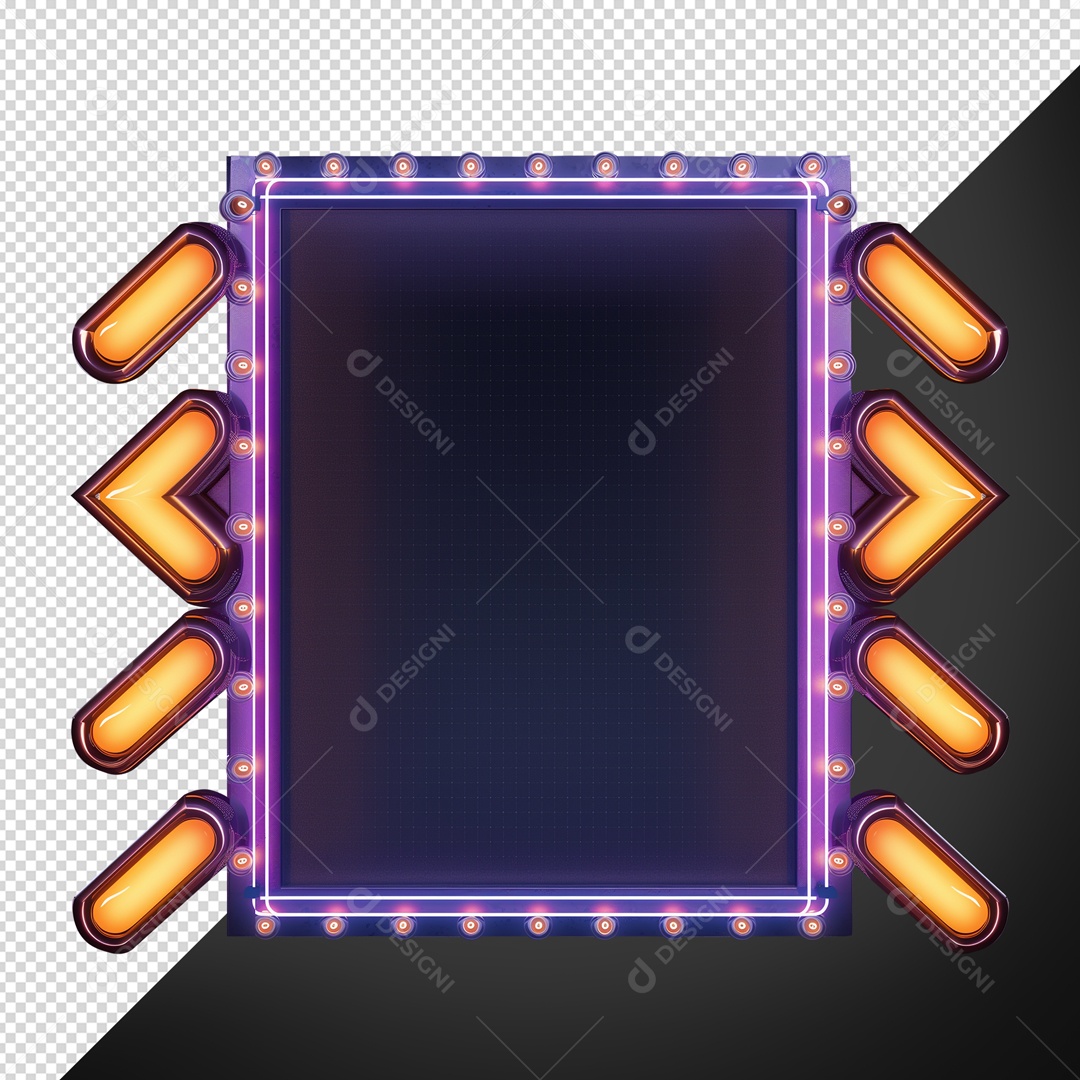 Base de Metal para Shows com Luz de Led Roxo Elemento 3D para Composição PSD