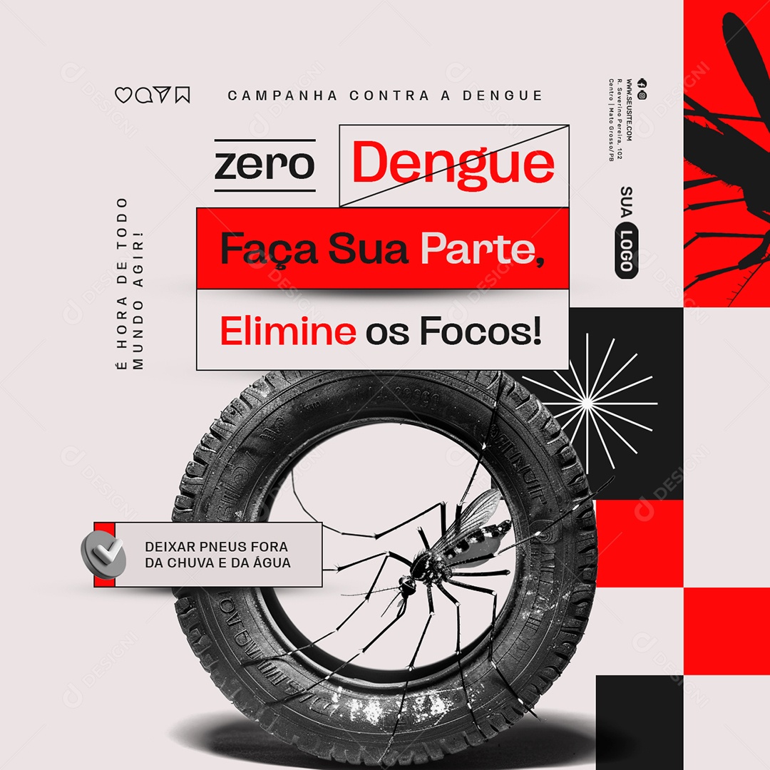 Campanha Contra a Dengue Elimine os Focos Social Media PSD Editável