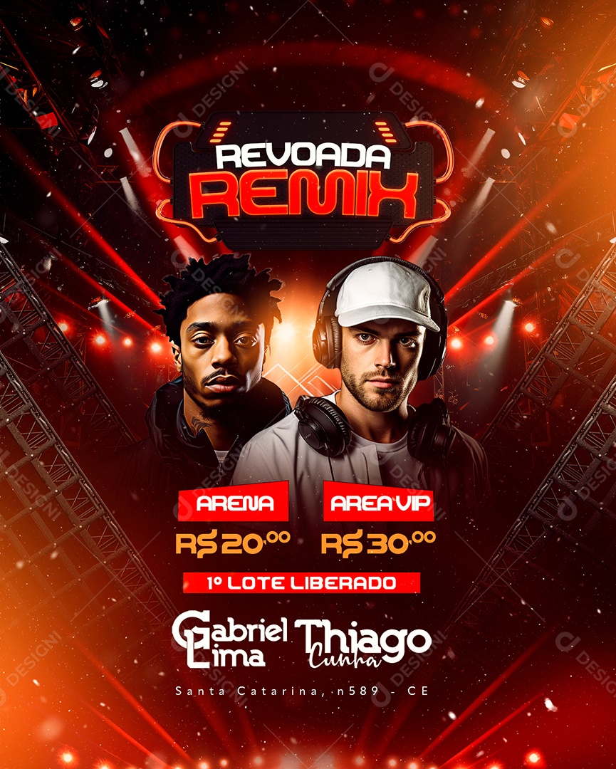 Flyer Revoada Remix Gabriel Lima Thiago Cunha Social Media PSD Editável