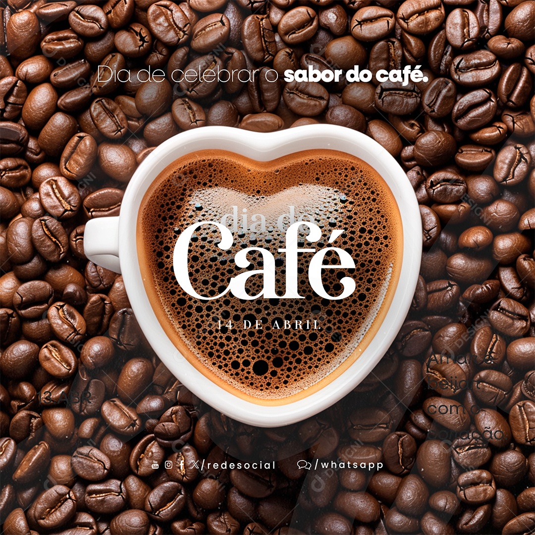 Dia Mundial do Café 14 De Abril Social Media PSD Editável