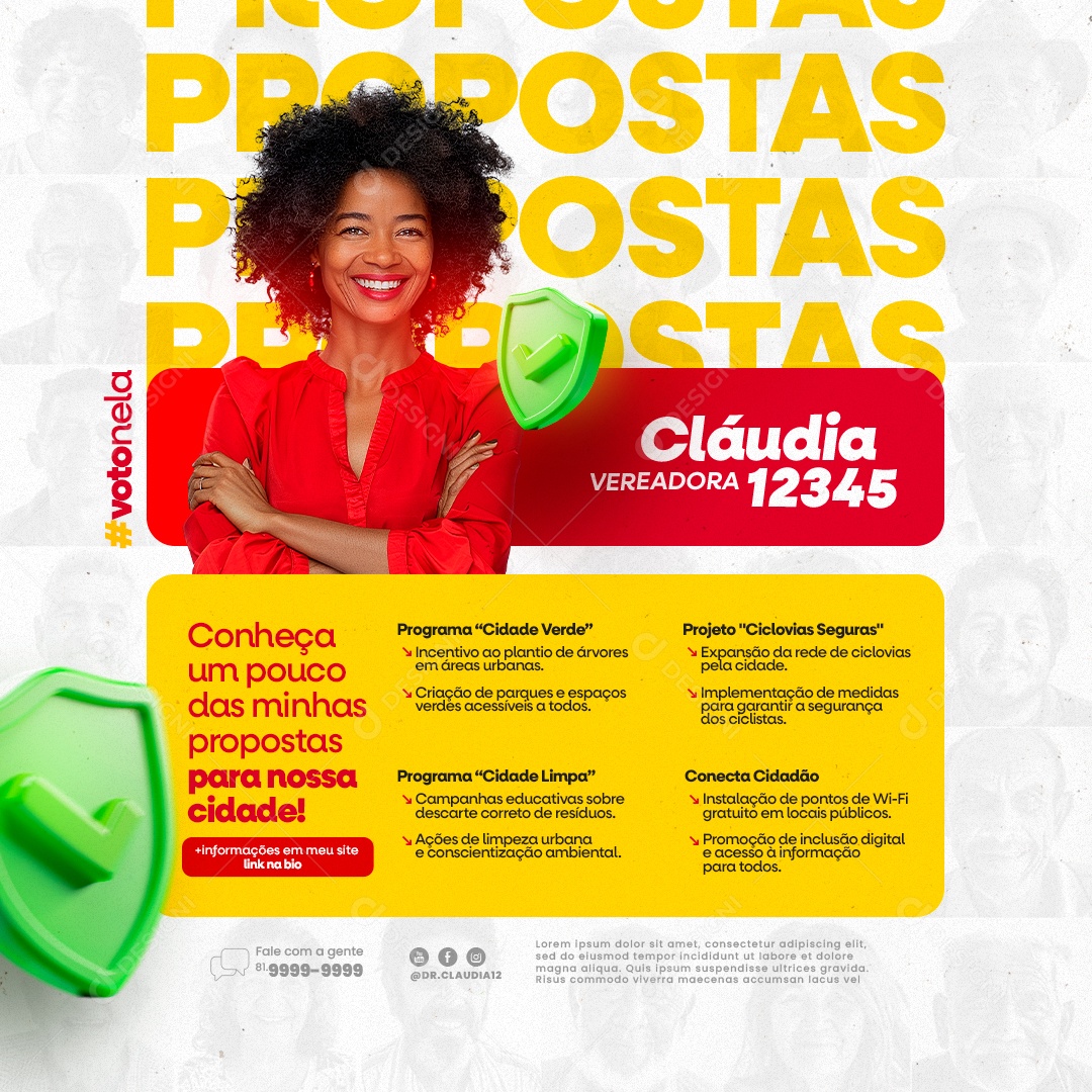 Conheça um Pouco das Minhas Propostas para nossa Cidade Social Media PSD Editável