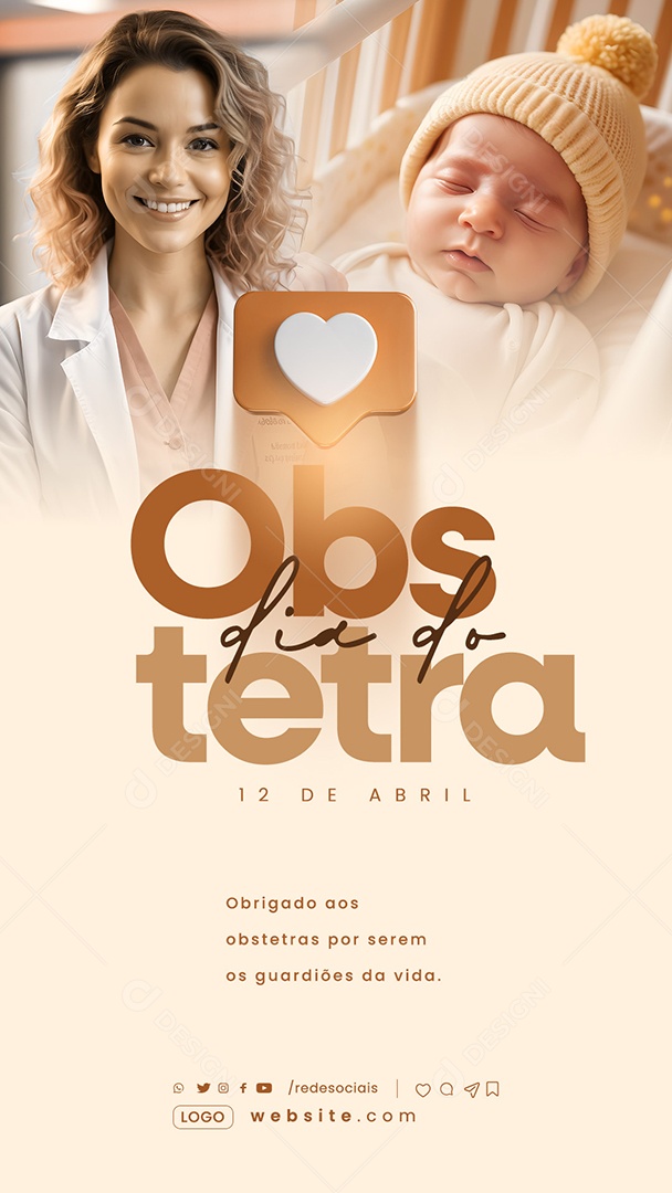 Story Dia do Obstetra 12 de Abril Social Media PSD Editável