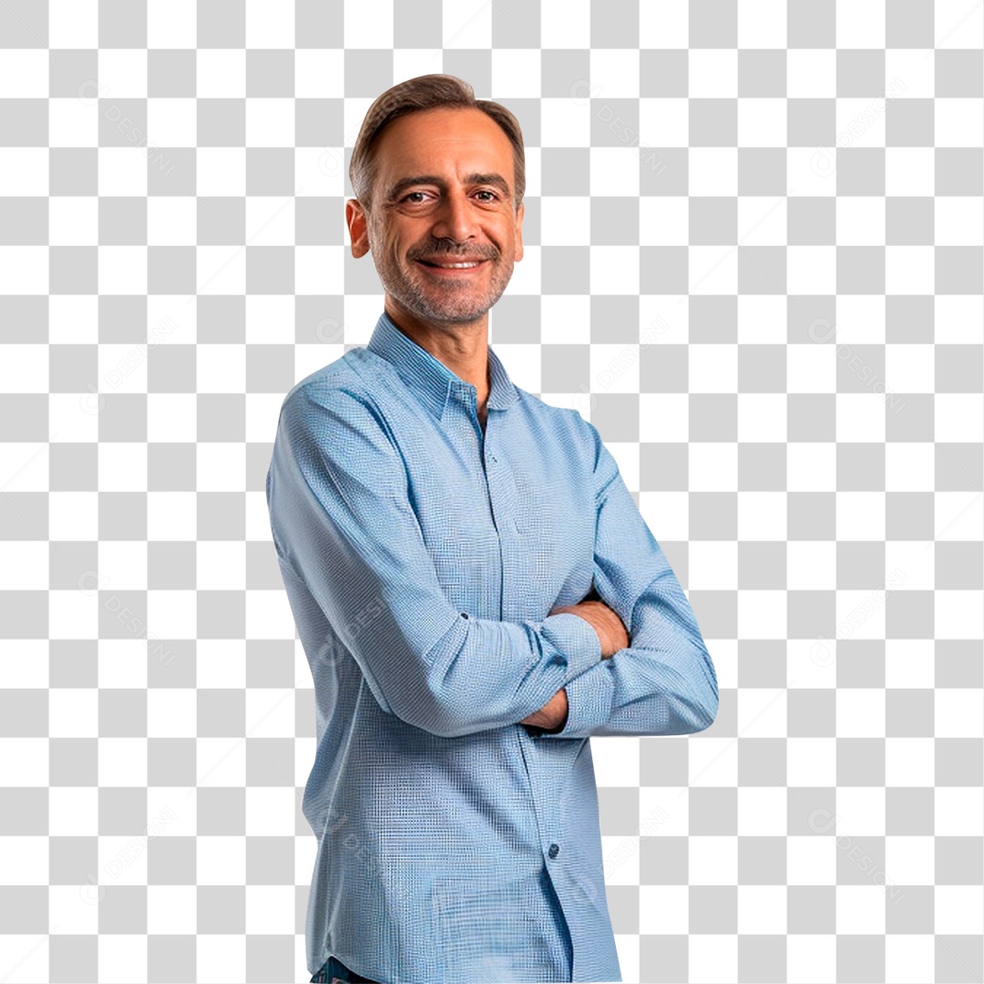 Homem com os Braços Cruzados PNG Transparente