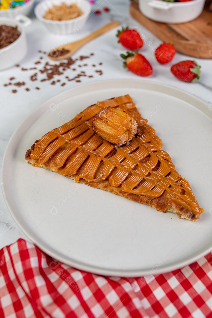 Uma fatia linda e deliciosa de pizza de churros