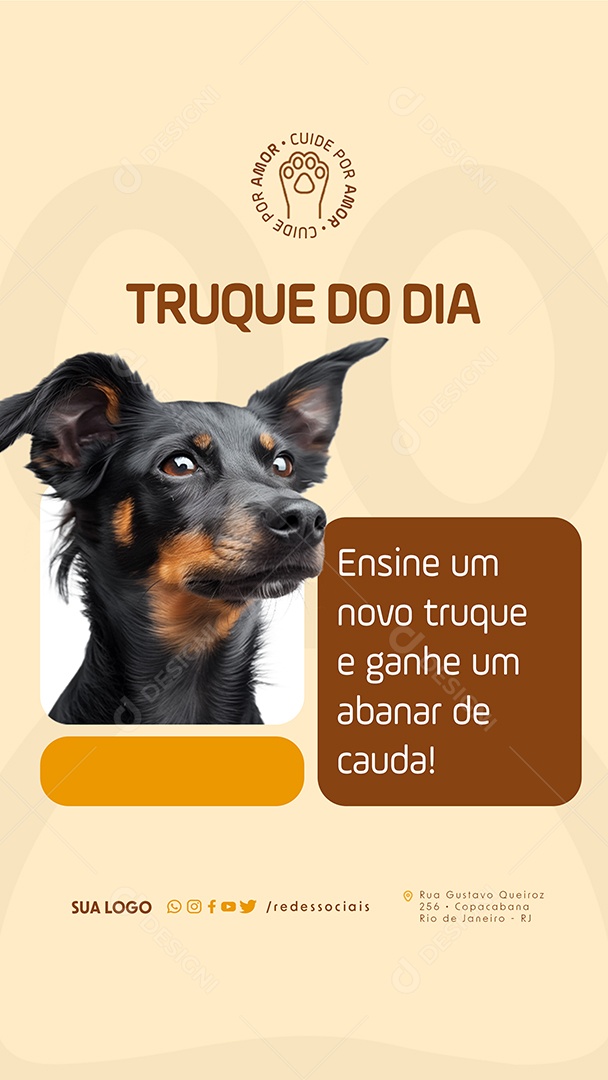 Story Petshop Truque do Dia Social Media PSD Editável
