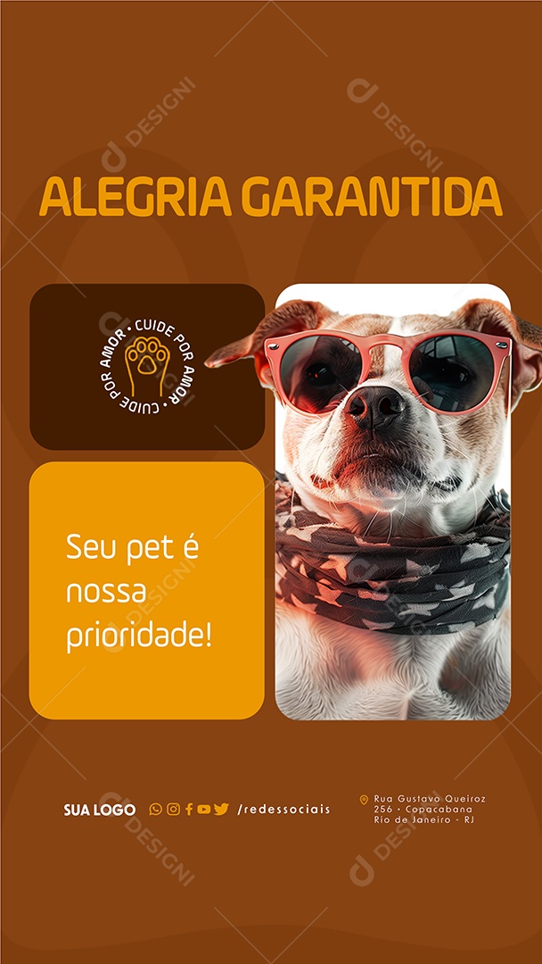 Story Petshop Alegria Garantida Social Media PSD Editável