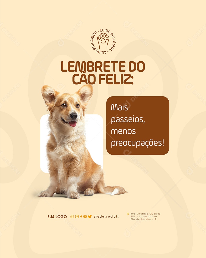 Petshop Lembrete do Cão Feliz Social Media PSD Editável