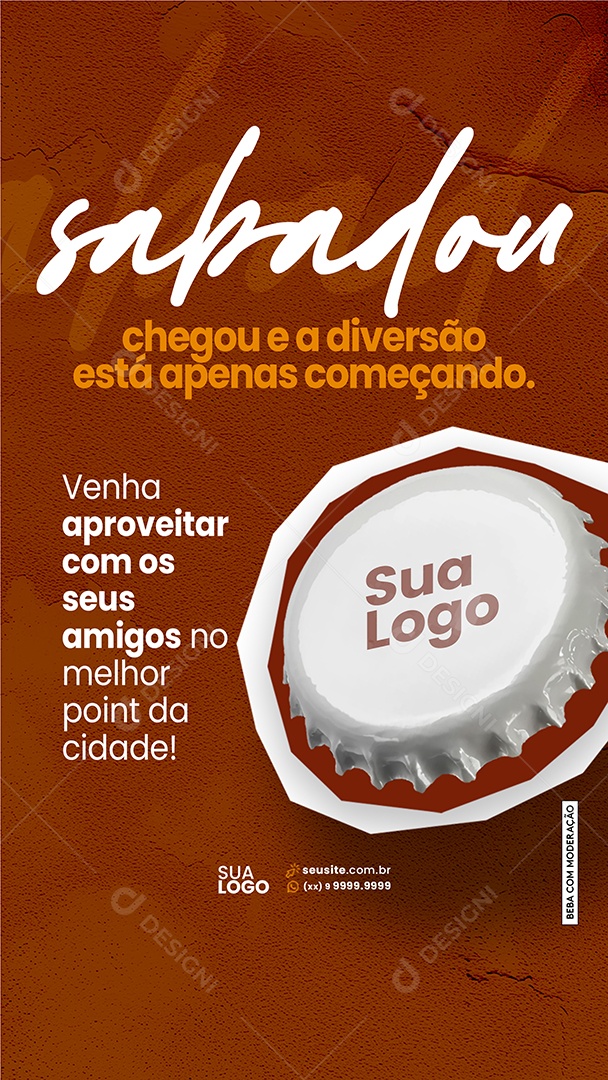 Story Bar Sabadou Chegou a Diversão Social Media PSD Editável