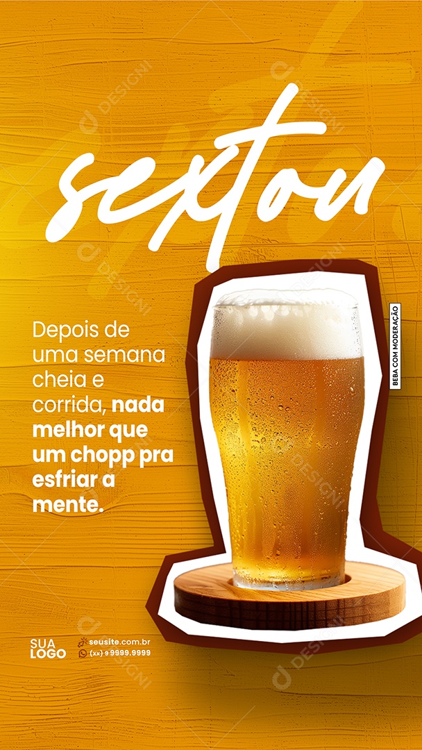 Story Bar Nada Melhor que Um Chopp Social Media PSD Editável