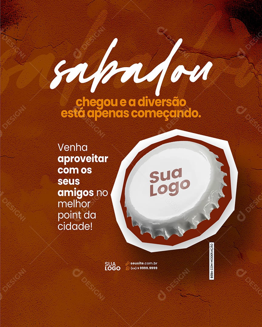 Bar Sabadou Chegou a Diversão Social Media PSD Editável