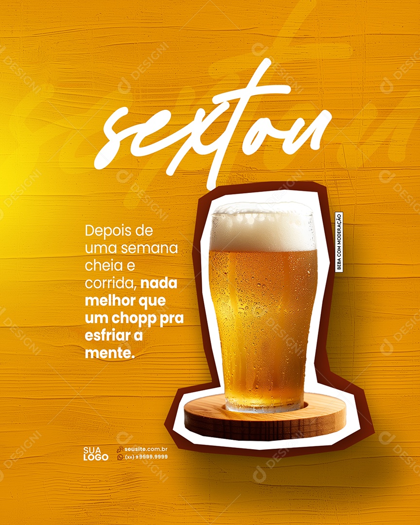 Bar Nada Melhor que Um Chopp Social Media PSD Editável