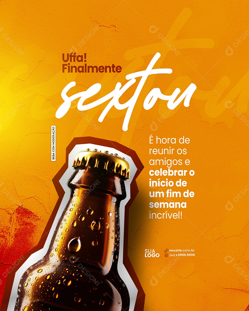 Bar Finalmente Sextou Social Media PSD Editável