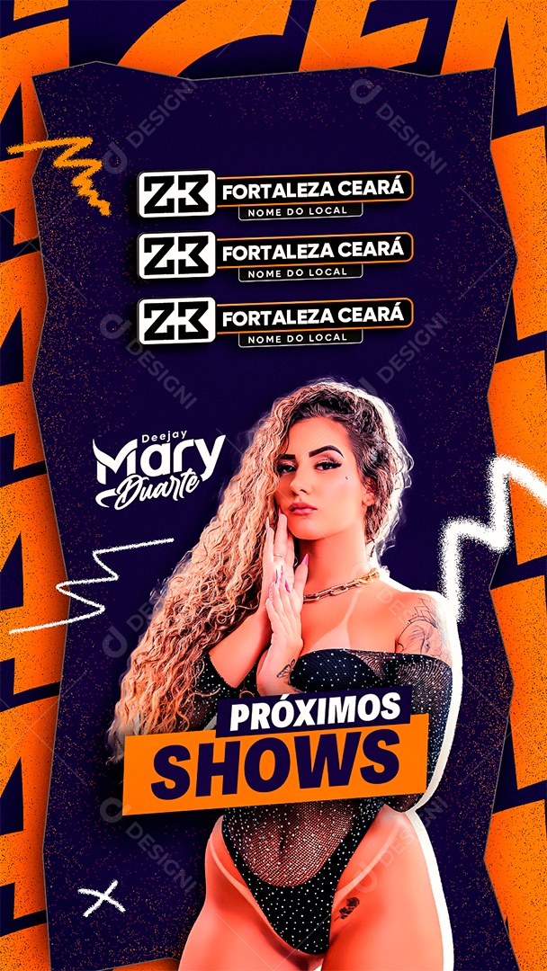 Flyer Agenda Proximos Shows Dj Mary Social Media PSD Editável