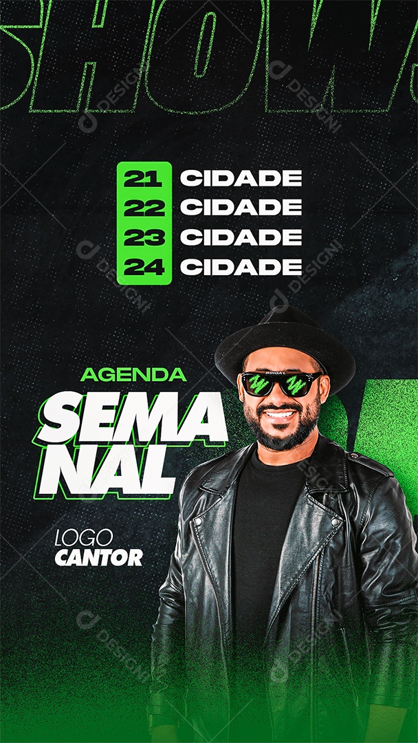 Flyer Agenda Semanal Ray Saia Rodada Social Media PSD Editável