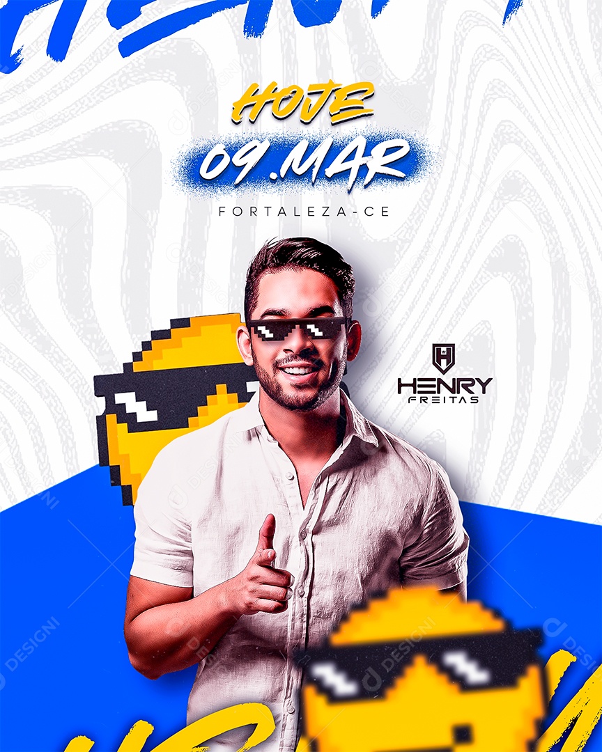 Flyer Hoje Henry Freitas Social Media PSD Editável