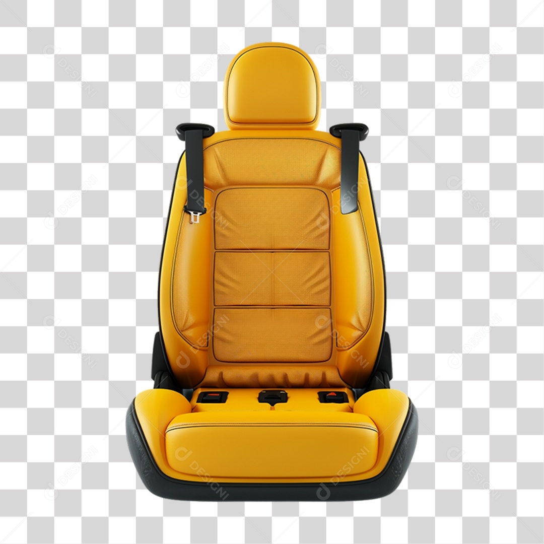 Banco de Carro Couro Amarelo PNG Transparente