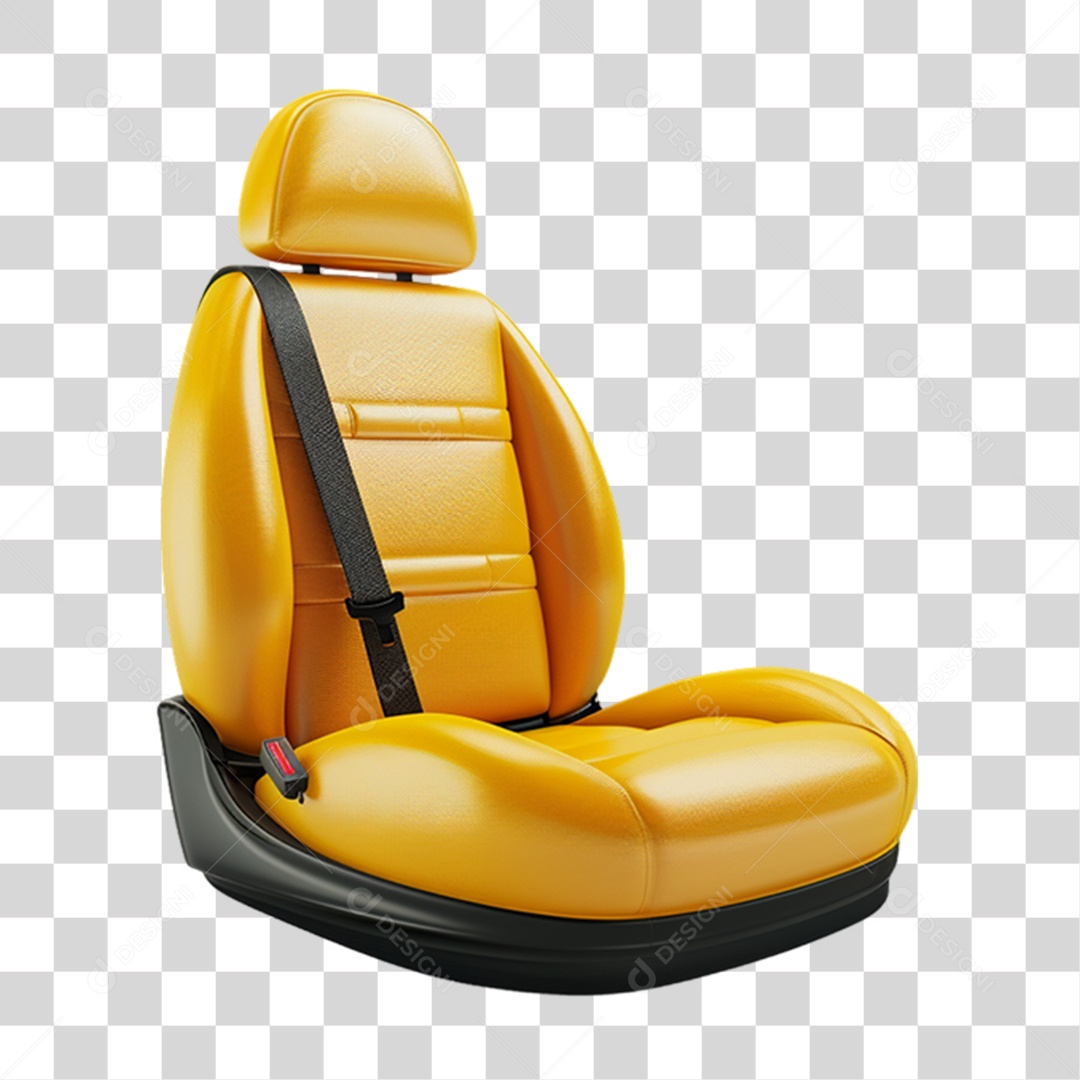 Banco de Carro Couro Amarelo PNG Transparente