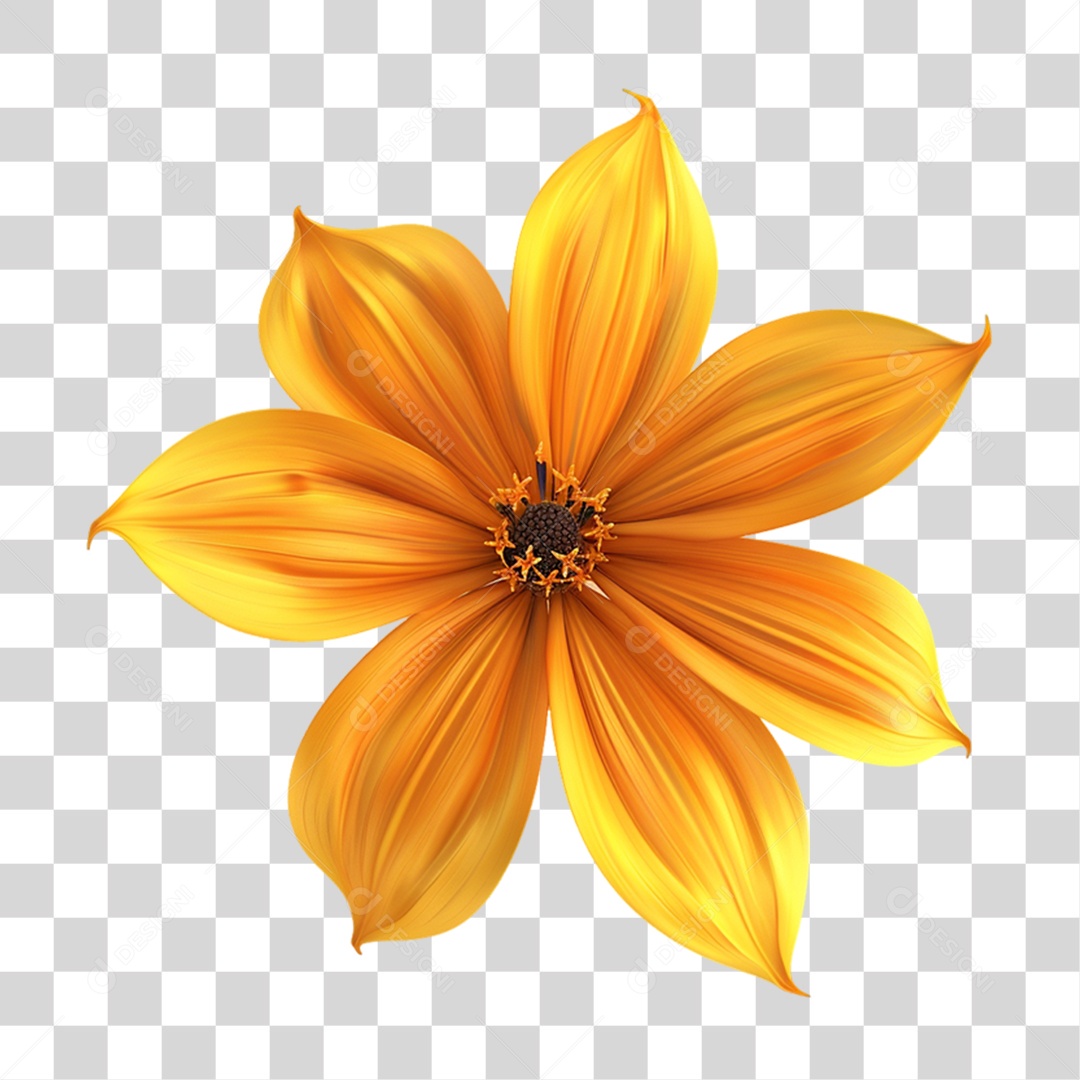 Flor Amarela PNG Transparente