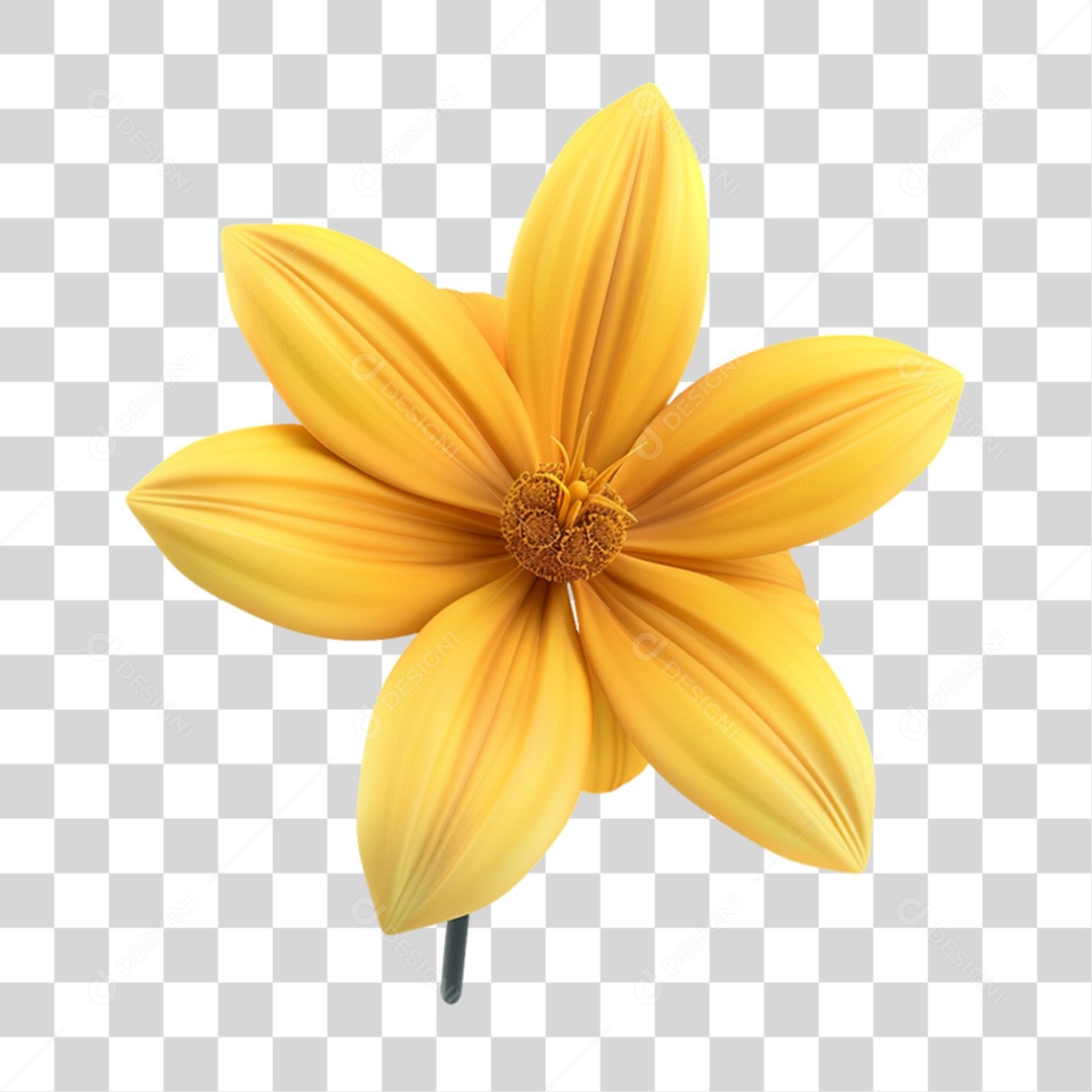 Flor Amarela PNG Transparente