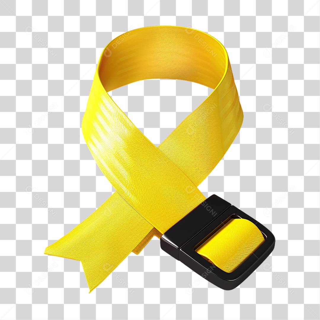 Fita Laço Amarelo PNG Transparente