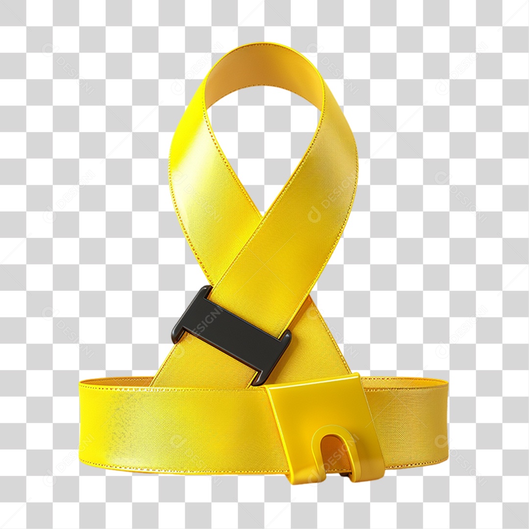 Fita Laço Amarelo PNG Transparente