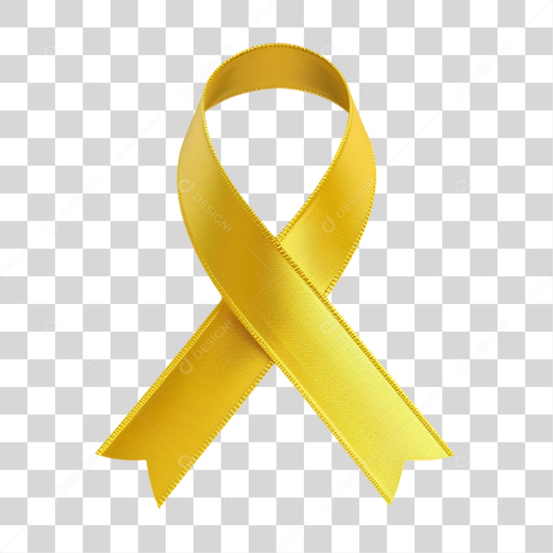 Fita Laço Amarelo PNG Transparente