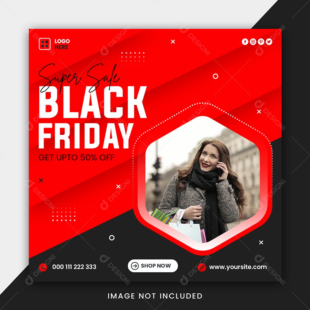 Loja de Roupas Super Black Friday Social Media PSD Editável