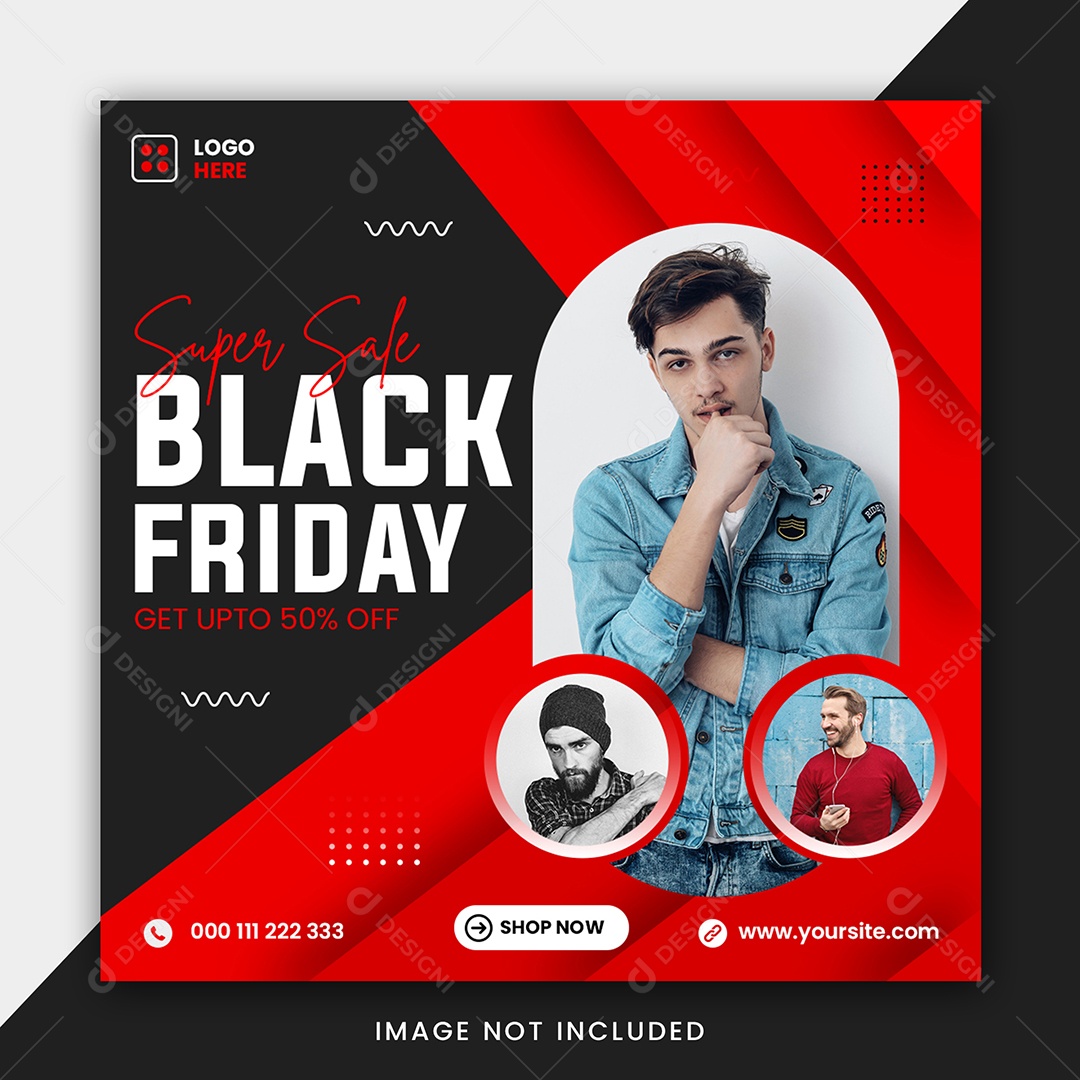 Loja de Roupas Super Black Friday Social Media PSD Editável