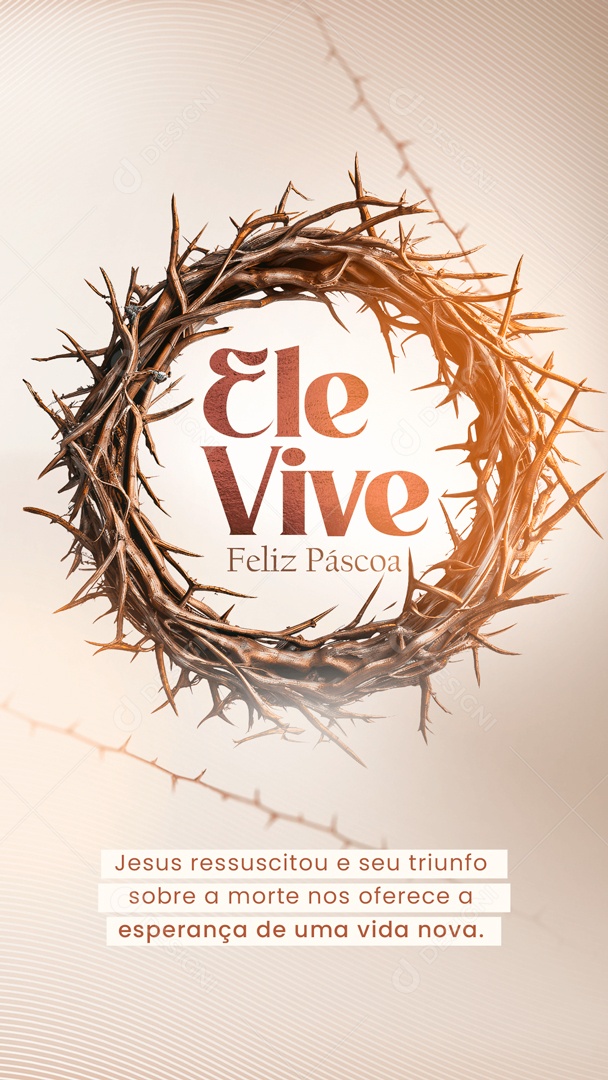 Story Feliz Páscoa 31 de Março Jesus Ressuscitou e seu Triunfo Sobre a Morte Social Media PSD Editável