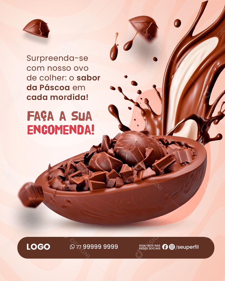 O Sabor em Cada Mordida Faça a sua Encomenda Social Media PSD Editável