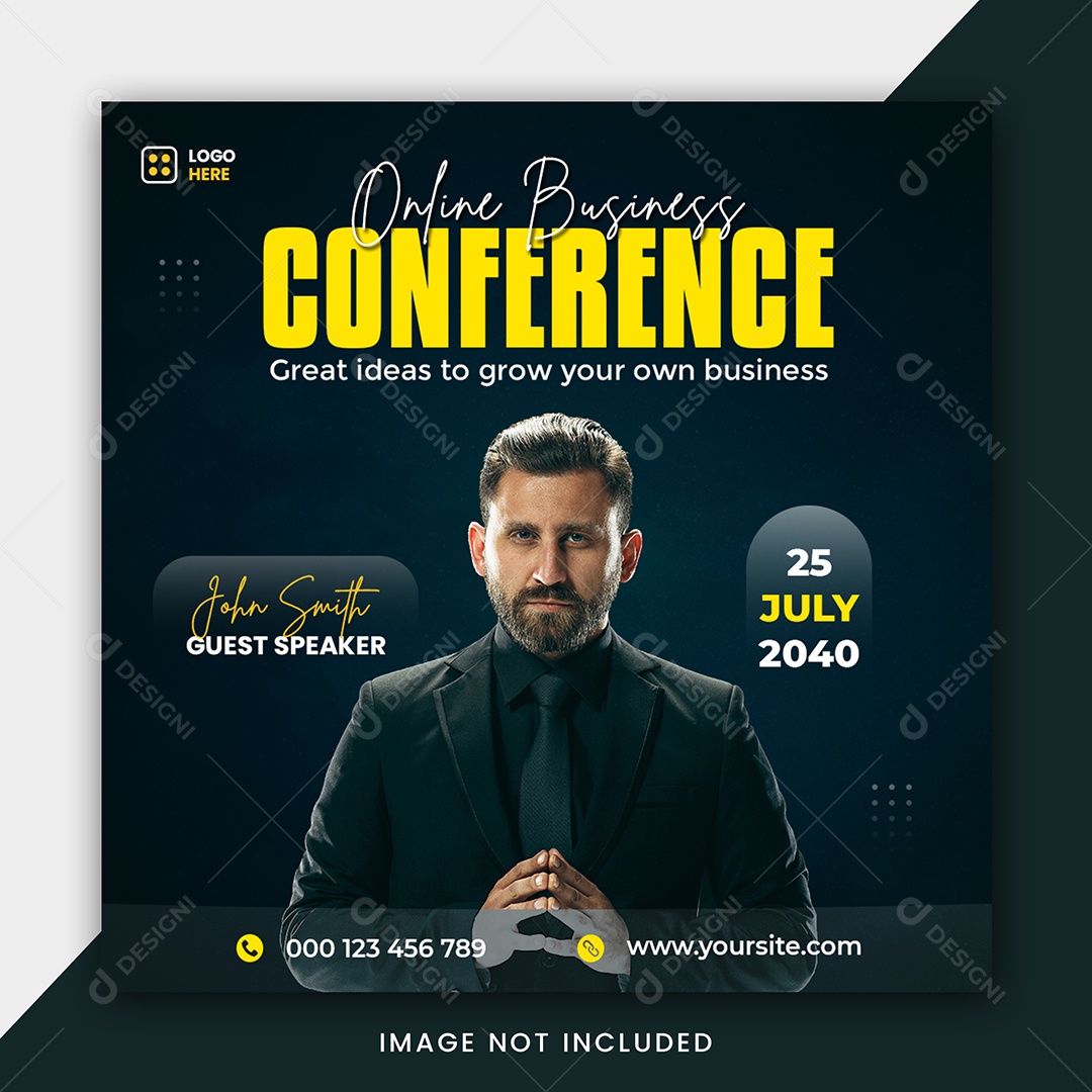 Conferência Marketing Social Media PSD Editável