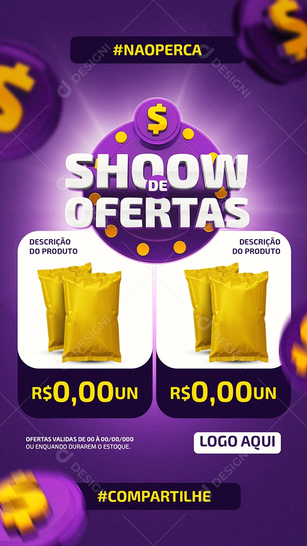 Shoow de Ofertas Supermercado Social Media PSD Editável