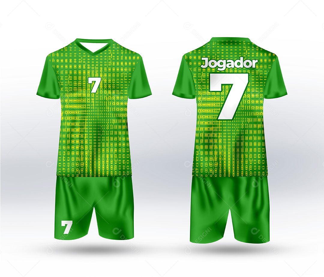 Uniforme de Futebol Verde PSD Editável